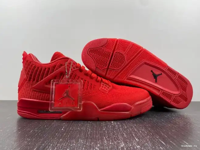 Rep AQ3559-600 Jordan Retro 4 Flyknit Red 0606